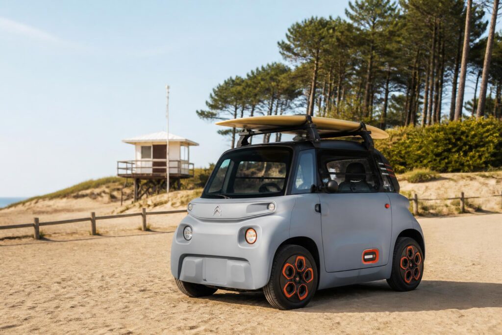 découvrez comment la citroën ami s'invite à hossegor pour une aventure unique entre mobilité urbaine et passion du surf, alliant design compact et style de vie balnéaire.