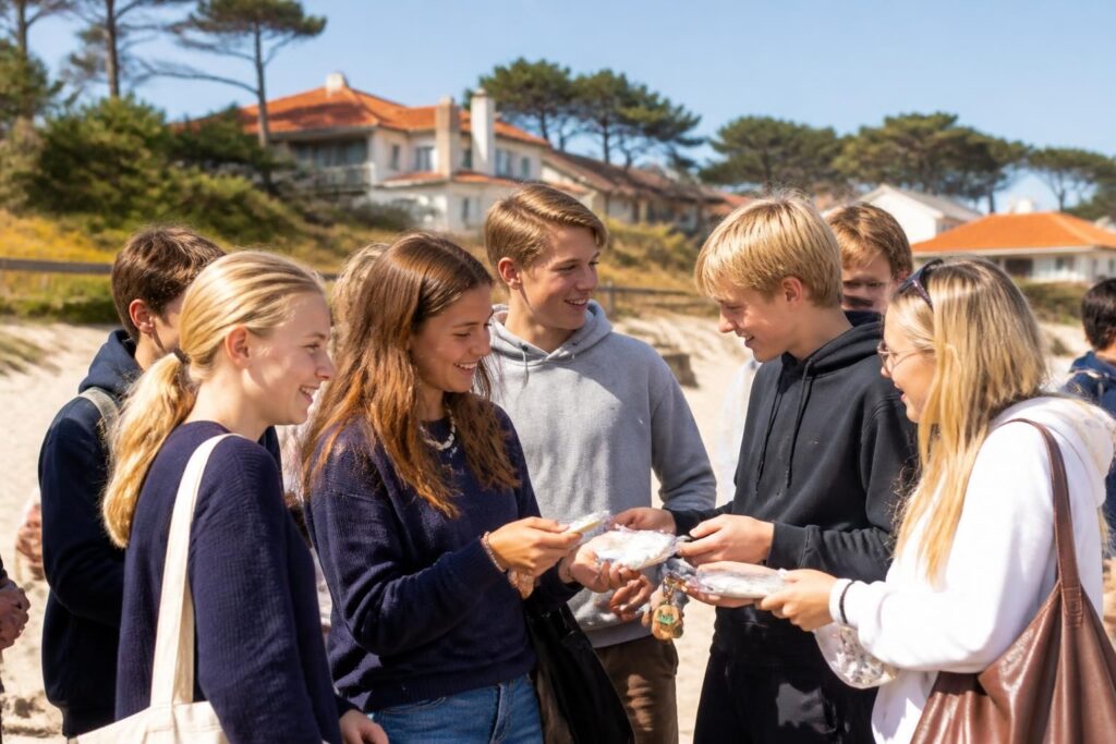 à capbreton, les collégiens de jean-rostand accueillent chaleureusement leurs correspondants finlandais pour un échange culturel enrichissant, favorisant la découverte et l'amitié entre jeunes.